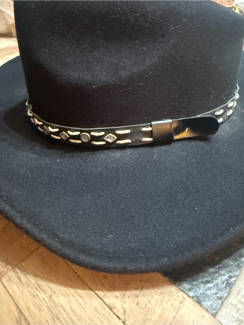 🇨🇦 Biltmore 100% Wool Western Cowboy Hat - Black, Size 59cm (7 3/8) - Picture 9 of 9